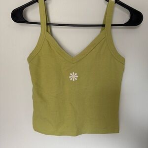 SO Olive Green Ribbed Daisy Camisole